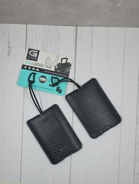 G/FORCE Black Carbon Fiber Look Luggage Tag Duo
